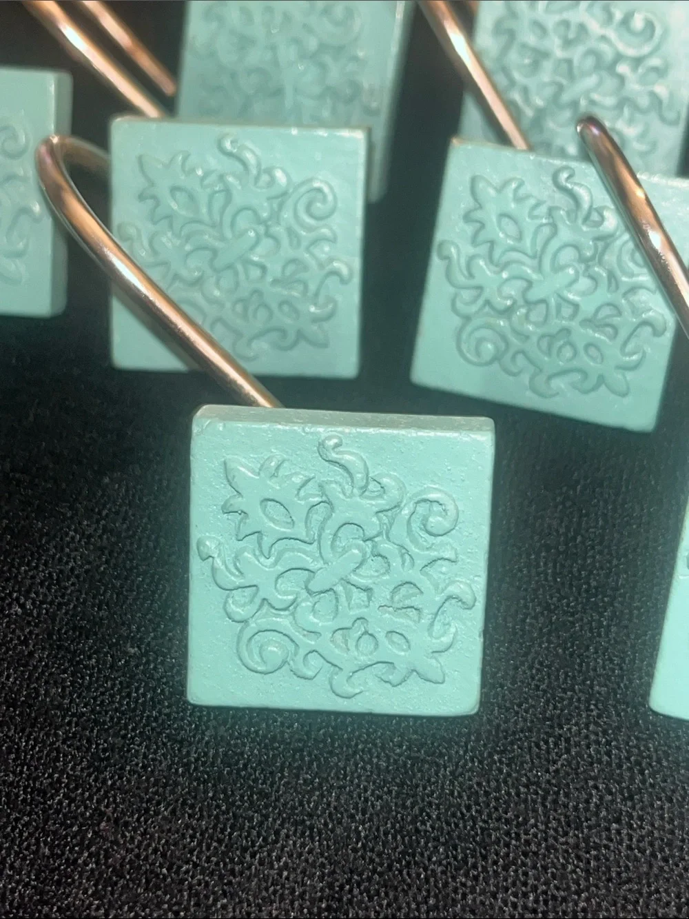 Mint Green Decorative Shower Curtain Hooks - Set of 12 #223